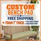 1" thick - Custom Bench Cushion with Sunbrella Fabric product 1